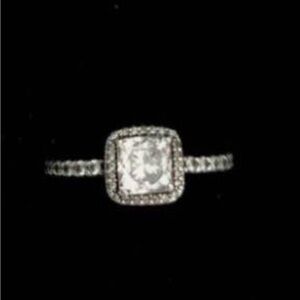 Pandora Elegant Silver Ring with Clear Gemstones